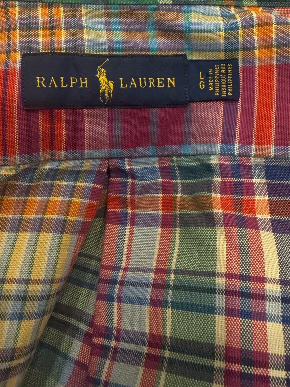 Vintage Ralph Lauren Plaid Button-Up Shirt L 100% Cotton | Women’s Oversized - Picture 8 of 8